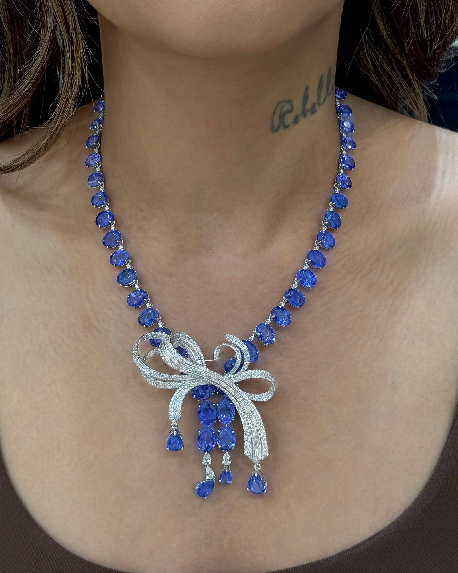Tanzanite Bow Necklace - Image 3